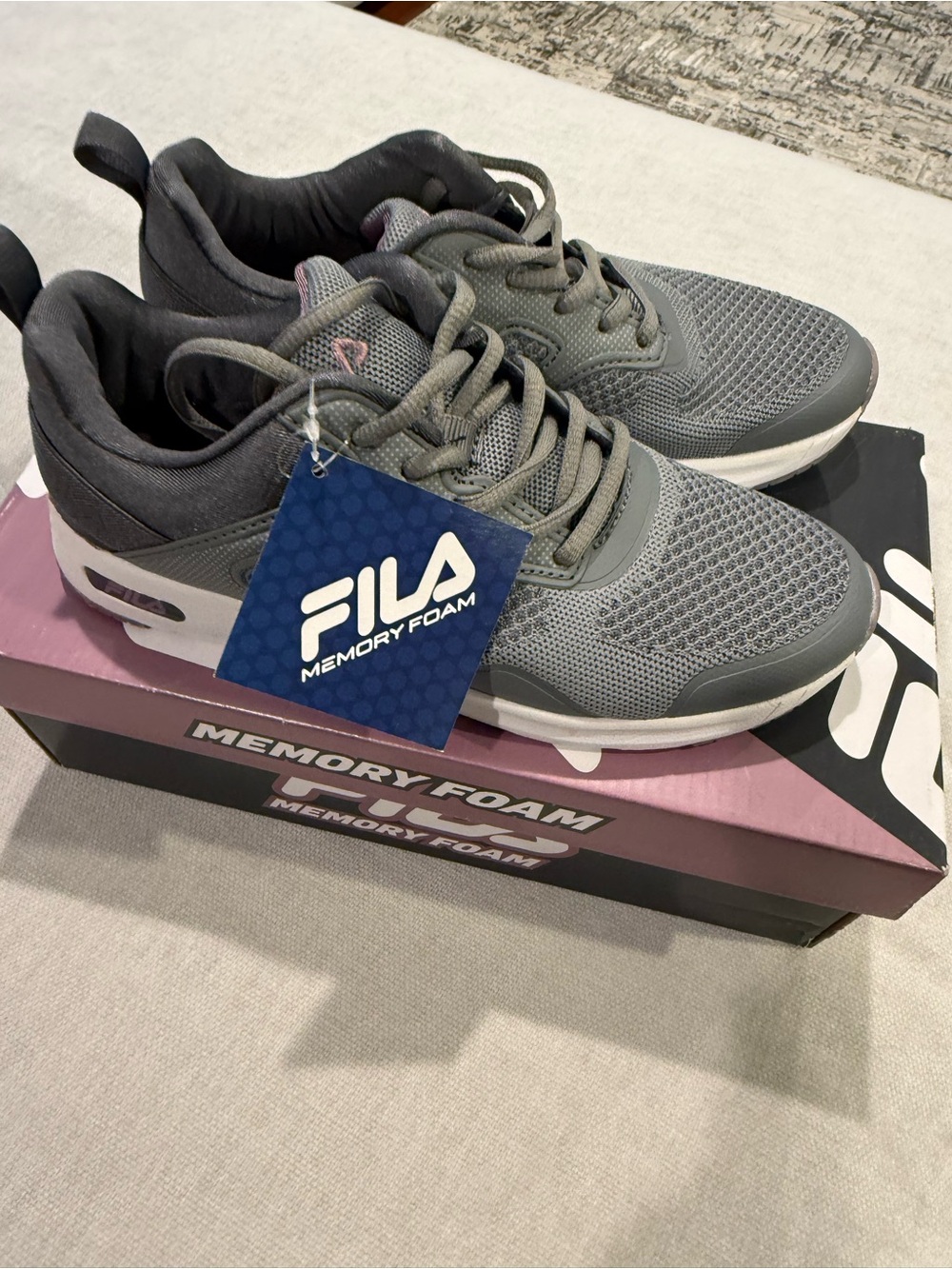 Fila womens Memory Foam Grey Athletic Sneakers